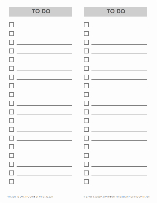 To Do List Templates Excel Awesome Printable to Do List