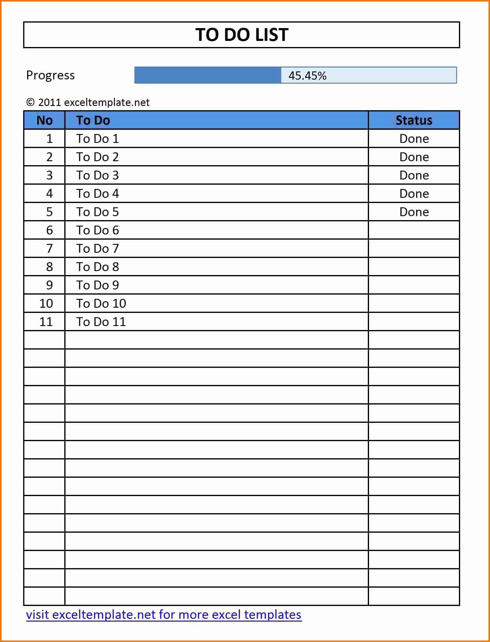 To Do List Templates Excel Beautiful Daily Task Template