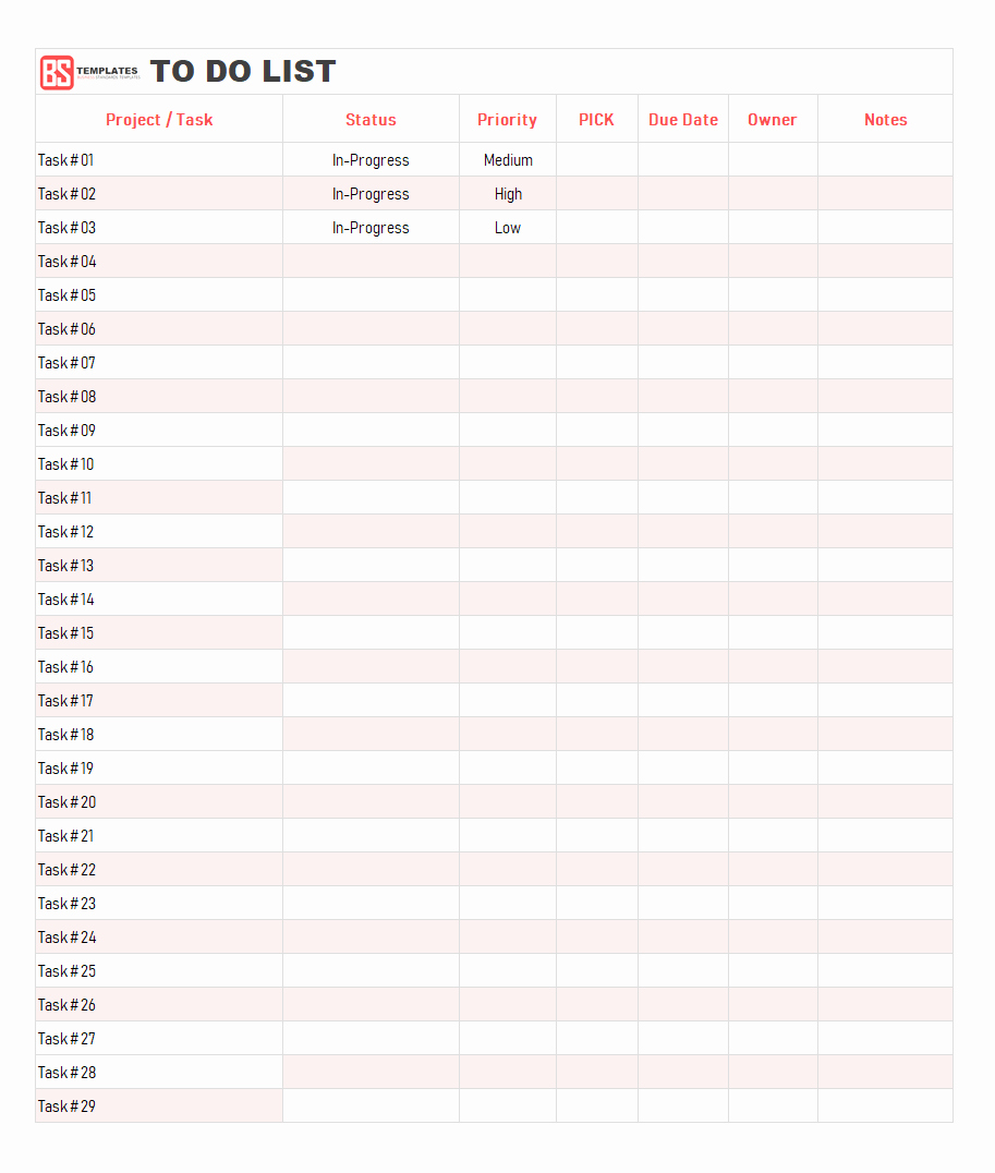 To Do List Templates Excel Lovely Printable to Do List Template – Excel Sample Example Pdf
