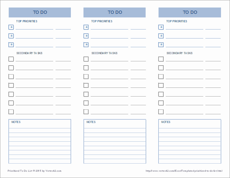 To Do List Templates Excel Lovely Prioritized to Do List Template