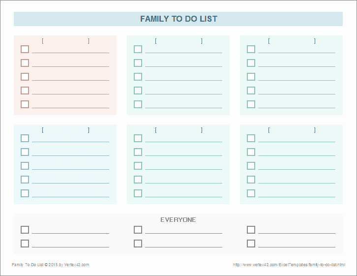To Do List Templates Excel New Family to Do List