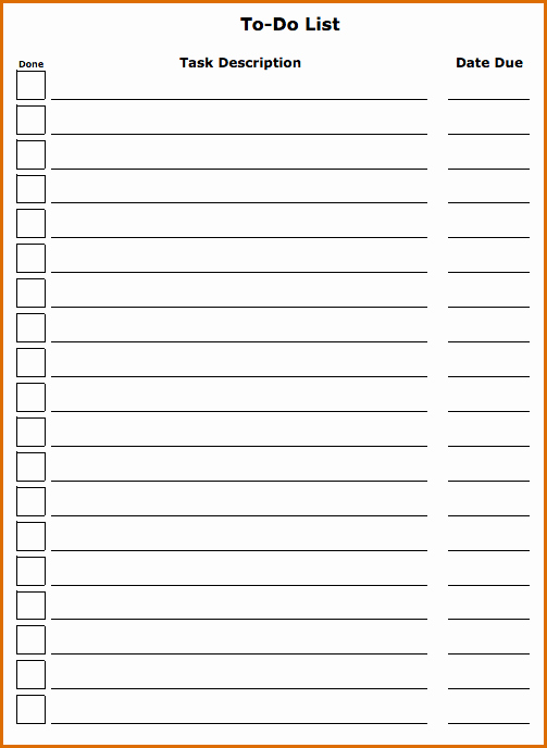 To Do List Word Template Lovely 5 todo List Template