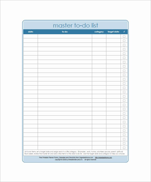 To Do List Word Template Luxury Weekly to Do List Template 6 Free Word Excel Pdf