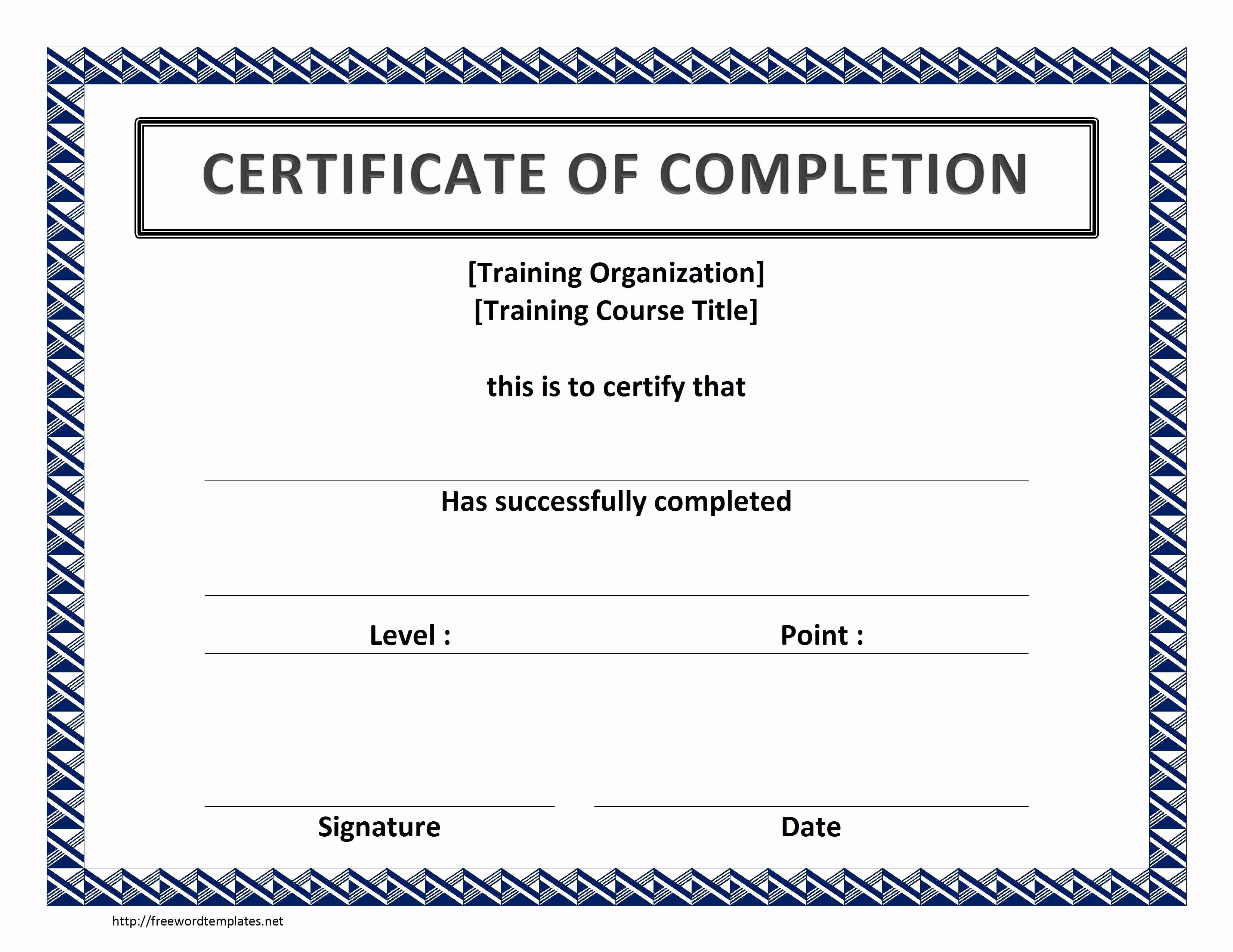 Training Certificate Template Free Awesome Training Certificate Template