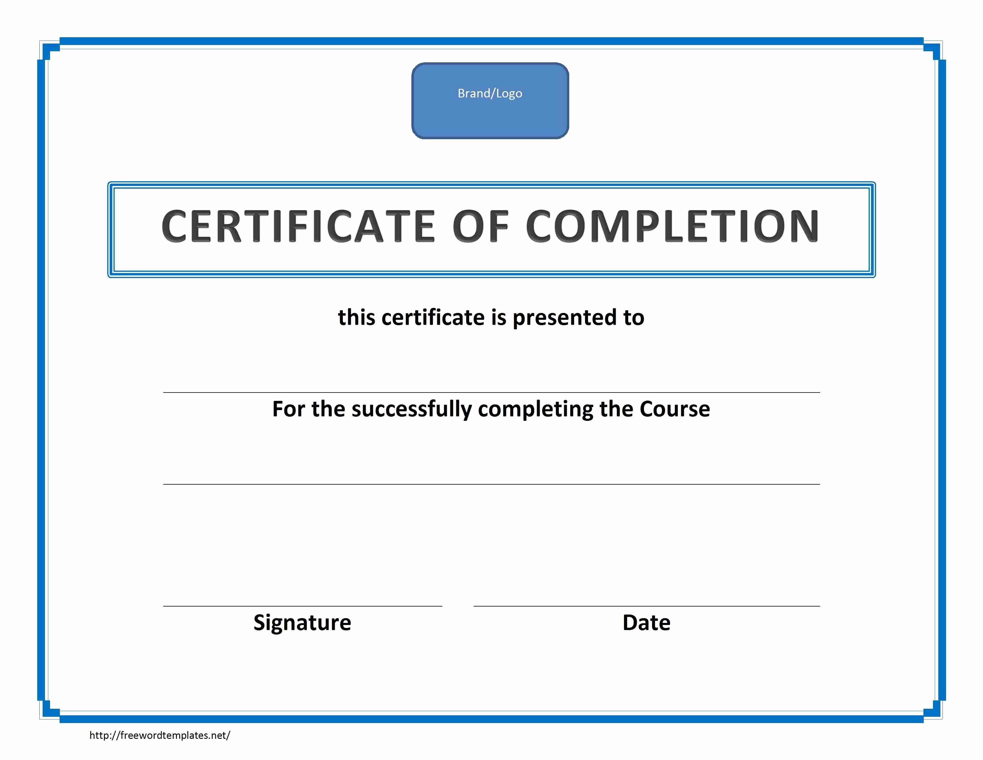 Training Certificate Template Free Unique as An Employee or College Student It is Mon to Receive