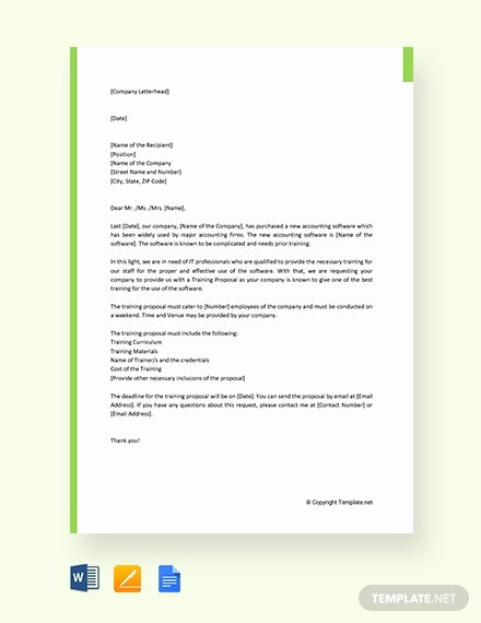 Training Request form Template Awesome 43 Free Proposal Letter Templates Word