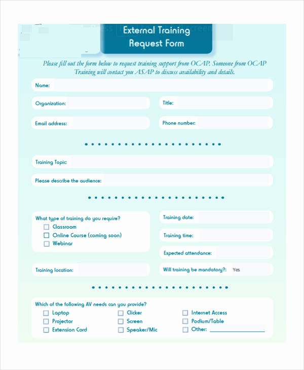 Training Request form Template Beautiful Free 48 Sample Request form Templates
