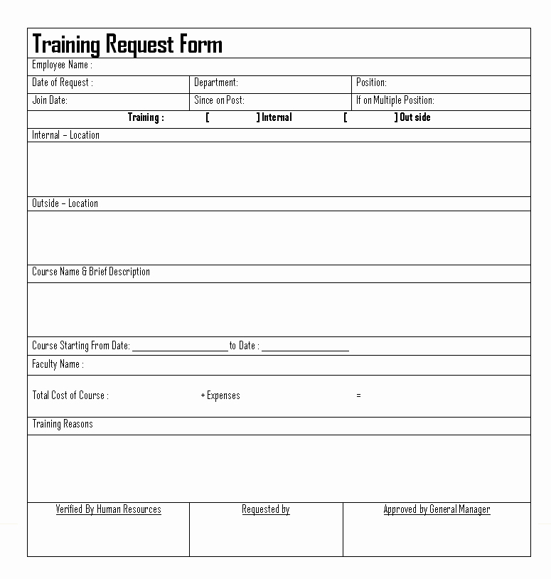 Training Request form Template Fresh Employee Training Request