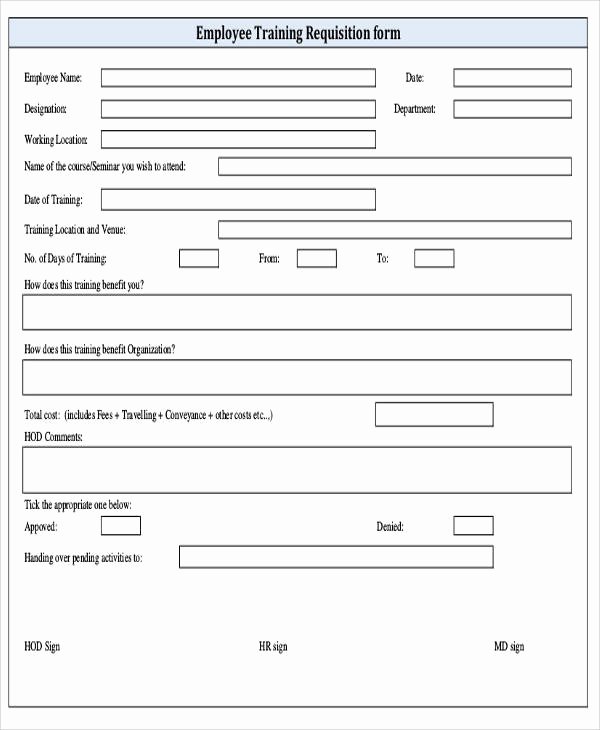 Training Request form Template Fresh Requisition form Example