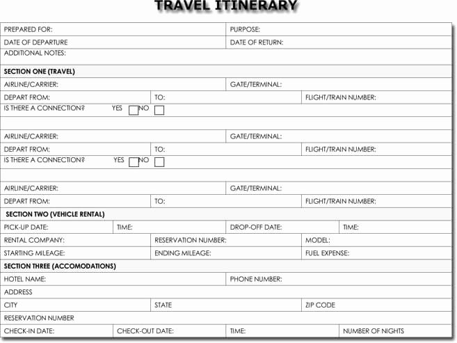 Travel Itinerary Template Word Lovely Free Itinerary Templates to Perfectly Plan Your Trips