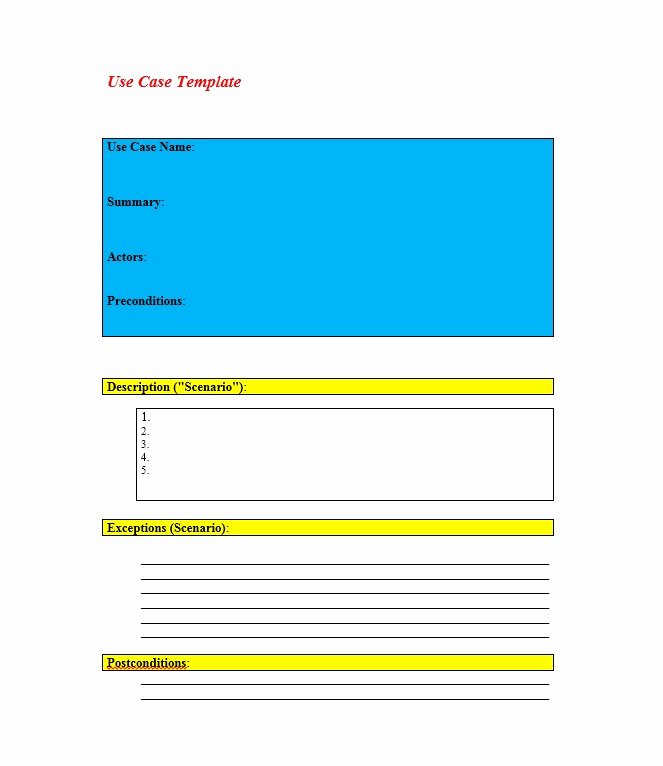Use Case Template Word Fresh 40 Use Case Templates &amp; Examples Word Pdf Template Lab