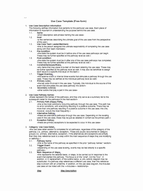 Use Case Template Word Unique 40 Use Case Templates &amp; Examples Word Pdf Template Lab