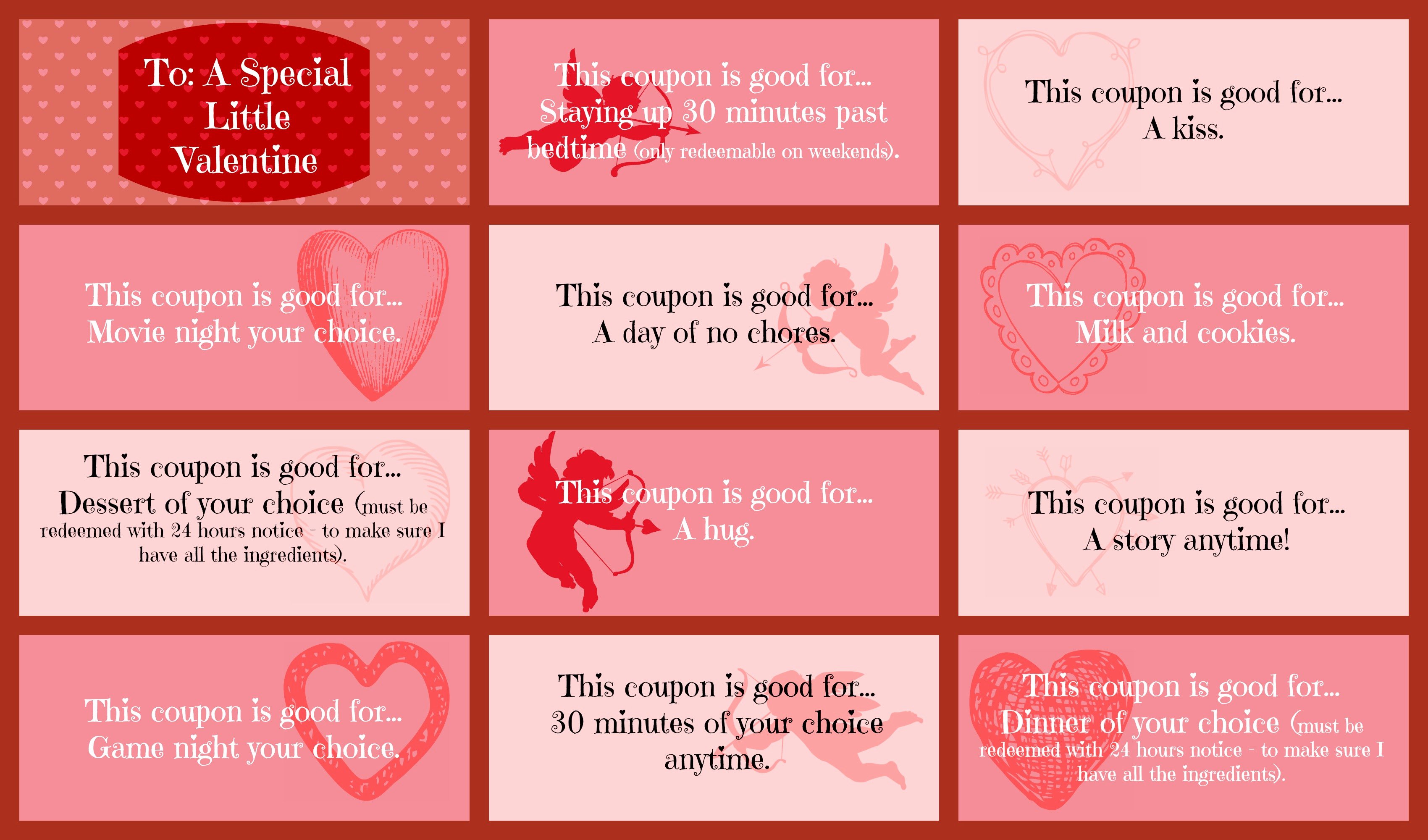 Valentine Day Coupon Template Beautiful Valentine S Day Coupon Book Printable for that Special