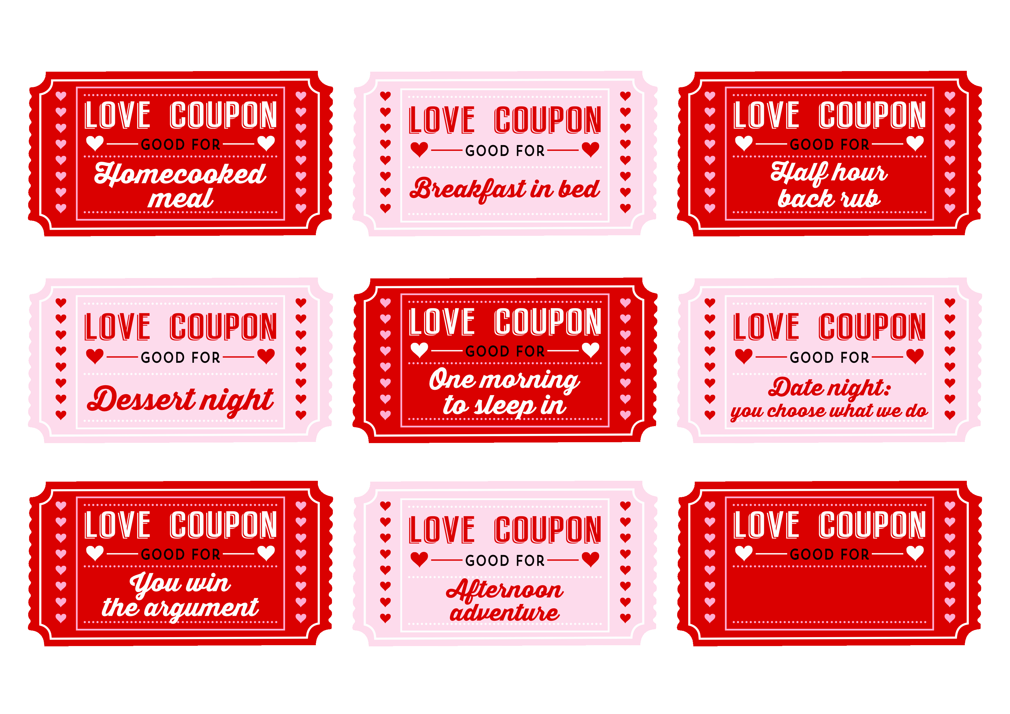 Valentine Day Coupon Template Lovely Free Printable Love Coupons for Couples On Valentine S Day