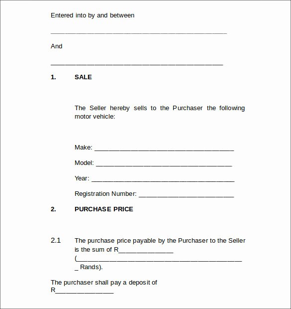 Vehicle Purchase Agreement Template Awesome Sample Agreement Letters 5 Vehicle Purchase Agreement