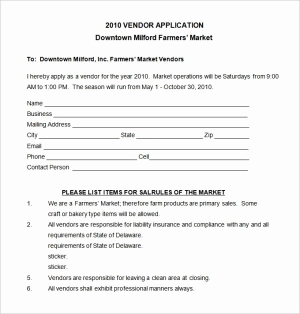 Vendor Registration form Template Lovely 15 Application Templates Free Sample Example format