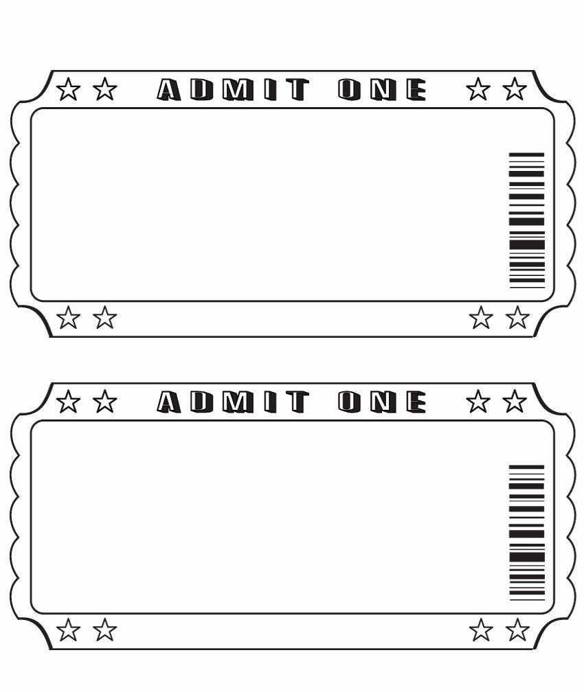 Vintage Movie Ticket Template Lovely Blank Ticket … Diy and Crafts