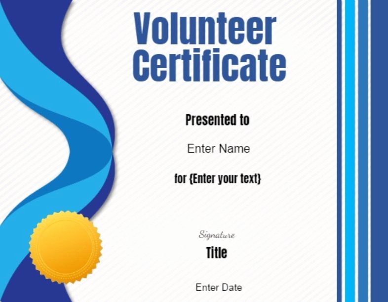 Volunteer Appreciation Certificate Template Elegant Volunteer Certificate Of Appreciation