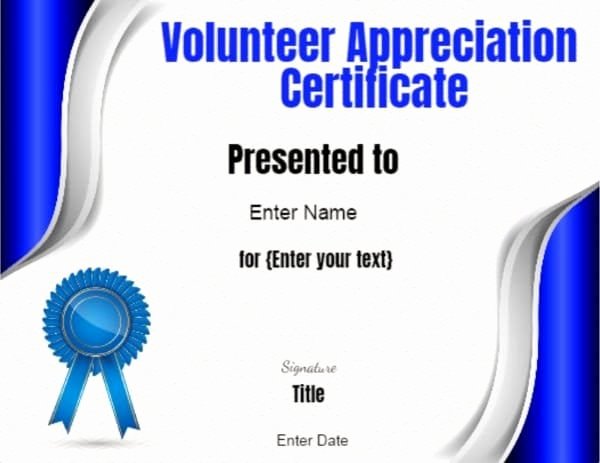 Volunteer Appreciation Certificate Template Fresh Volunteer Certificate Of Appreciation
