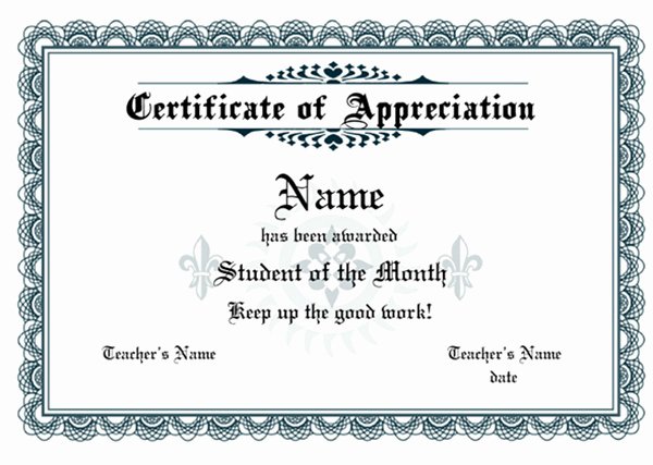 Volunteer Appreciation Certificate Template New Certificate Of Appreciation Templates