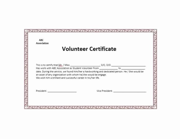 Volunteer Appreciation Certificate Templates Best Of 50 Free Volunteering Certificates Printable Templates