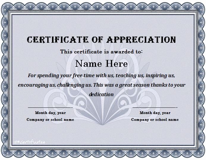 Volunteer Appreciation Certificate Templates Unique Certificate Of Appreciation 21 Shanta S Select