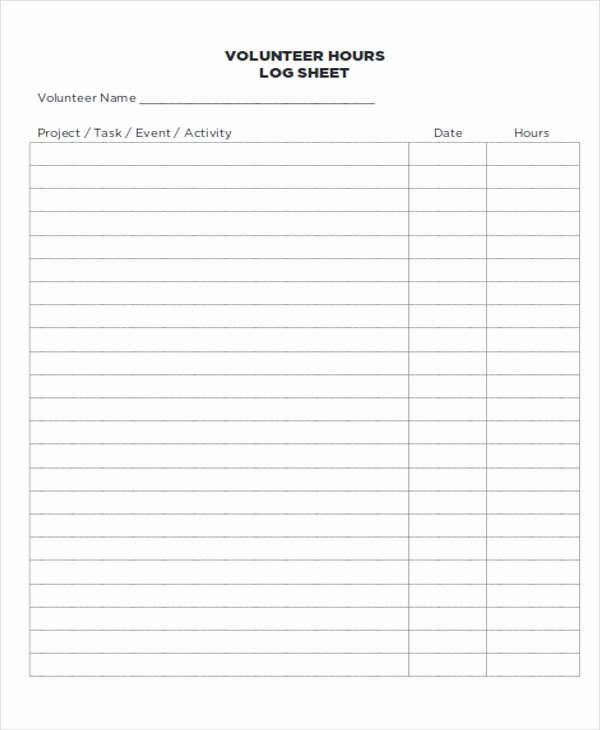 Volunteer Hours Log Template Elegant 14 Log Sheet Templates Free Sample Example format