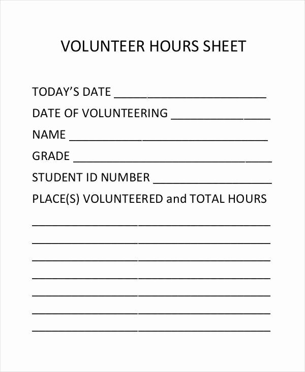 Volunteer Hours Log Template Elegant 45 Printable Sheet Samples &amp; Templates Pdf Doc