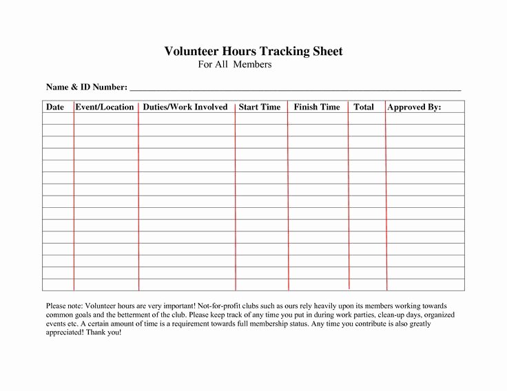 Volunteer Hours Log Template Unique Volunteer Hours Log Sheet Template forms