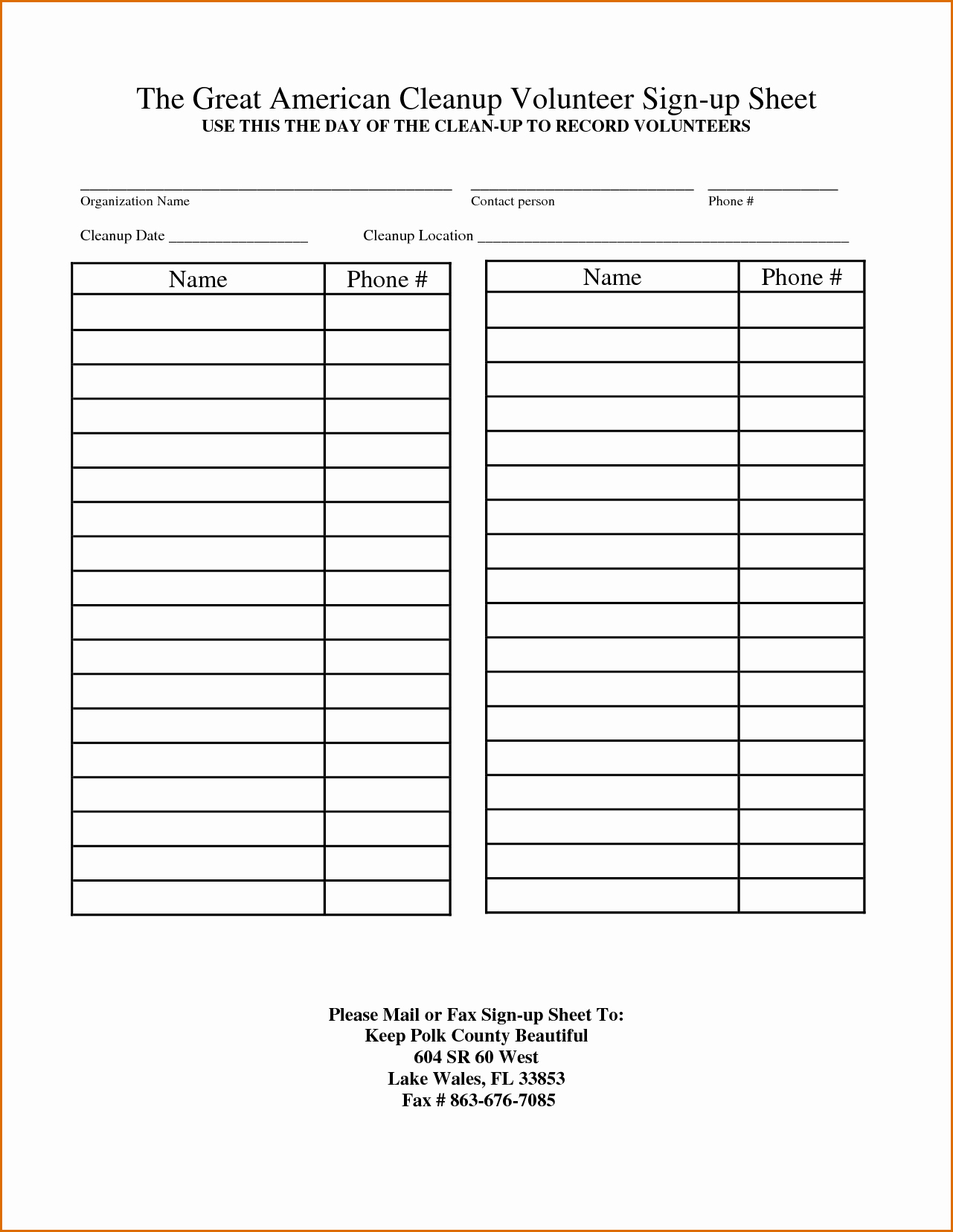 Volunteer Sign Up Sheet Templates Awesome 10 Volunteer Sign Up Sheet Template