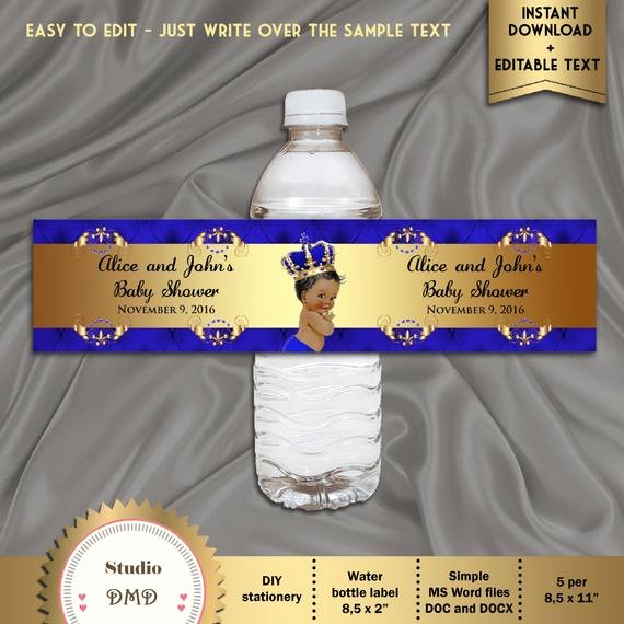 Water Bottle Label Template Word Fresh Printable Baby Shower Water Bottle Labels Royal Baby Shower