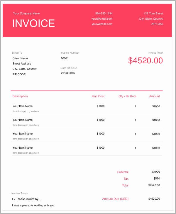 Web Design Invoice Template Awesome 5 Sample Graphic Design Invoices Free Word Pdf format