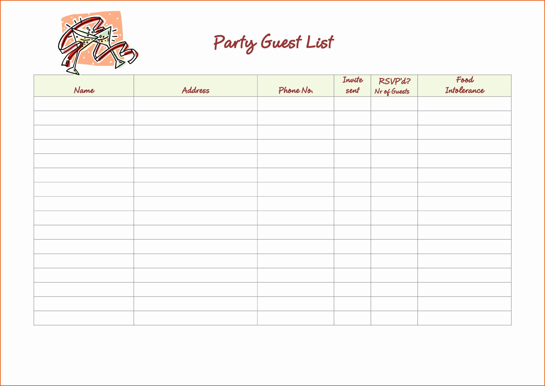 Wedding Guest List Template Excel Beautiful Wedding Guest List Template Excel