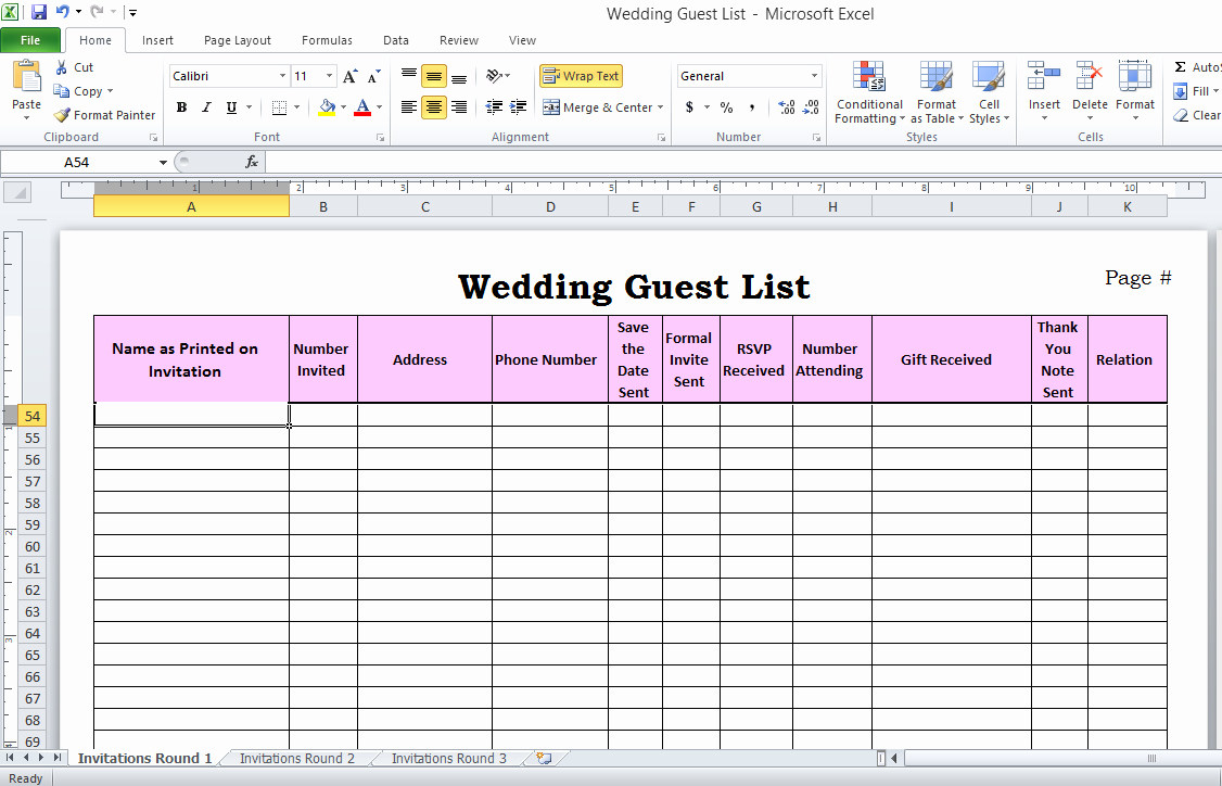 Wedding Invitation List Templates Beautiful Wedding Guest List In Excel Need to Use This or something
