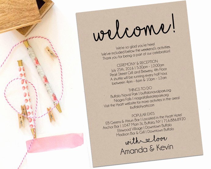 Wedding Welcome Letter Template Free Lovely Wel E Letter Wedding Itinerary Printable by