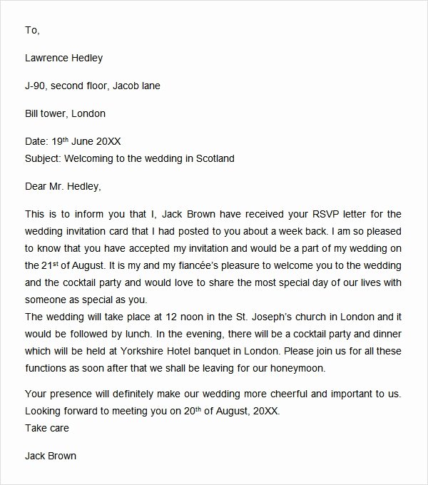 Wedding Welcome Letter Template Free Unique Free 10 Sample Wel E Letters In Google Docs