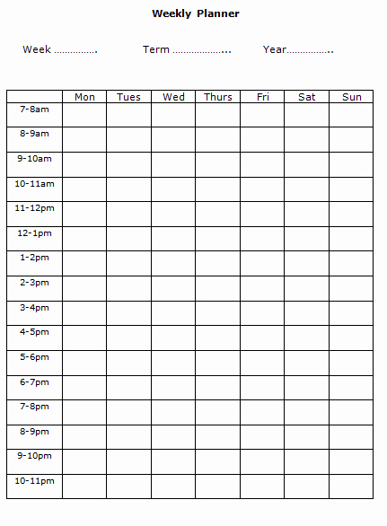 Week Schedule Template Pdf Best Of Free Printable Weekly Planner Template Word Pdf Excel