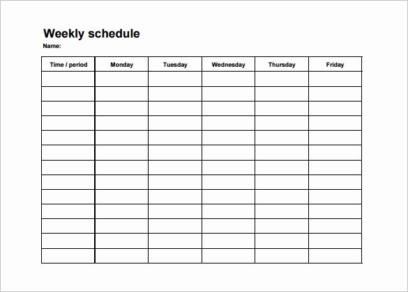 Week Schedule Template Pdf Inspirational College Schedule Template 7 Free Sample Example format