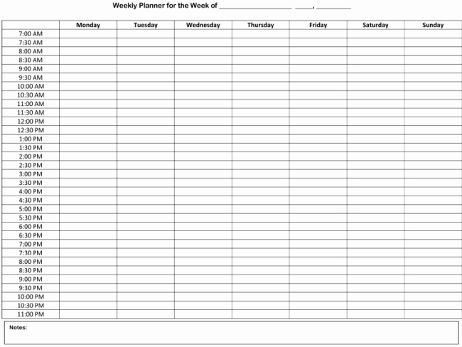 Week Schedule Template Pdf New 7 Free Weekly Planner Template &amp; Schedule Planners Word
