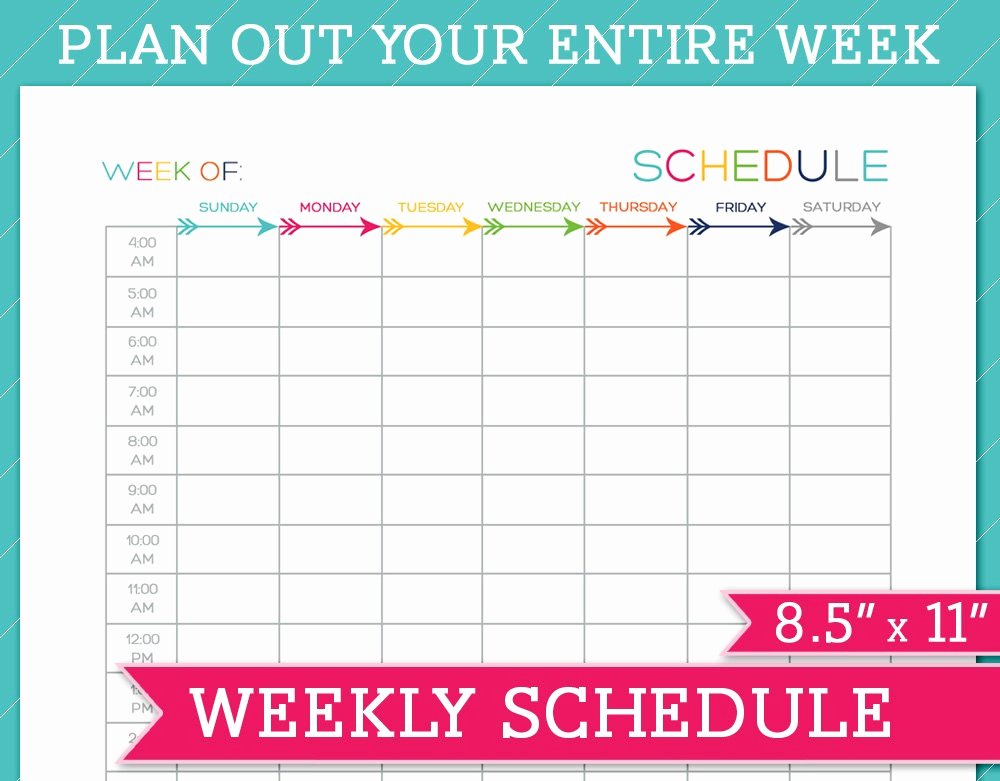 Week Schedule Template Pdf New Weekly Schedule Template