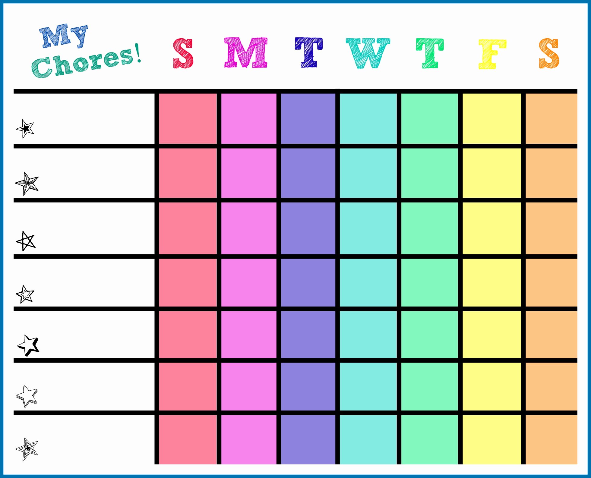 Weekly Chore Chart Template Beautiful 5 Free Chore Chart Templates Word Excel Pdf formats