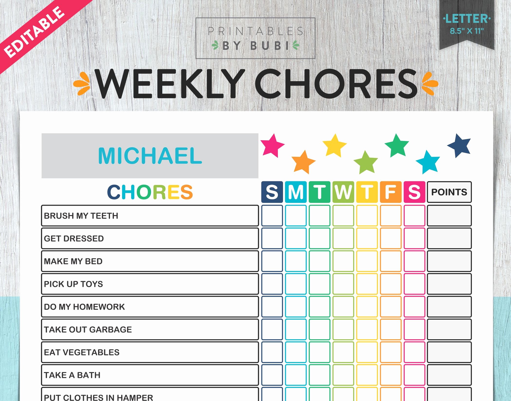 Weekly Chore Chart Template Fresh Kids Chore Chart Chore Chart for Kids Kids Chores