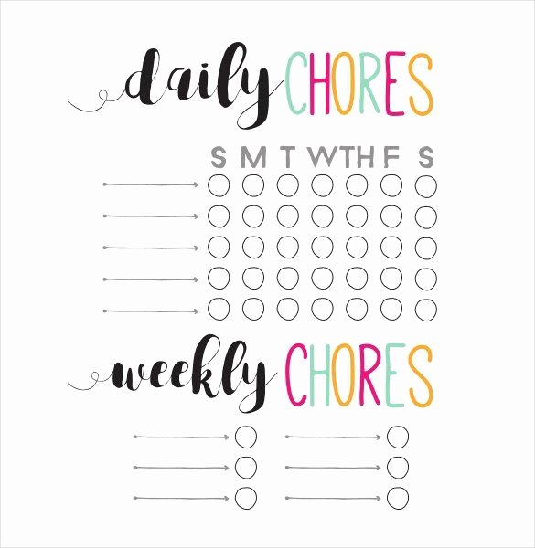 Weekly Chore Chart Template Inspirational Daily and Weekly Chore Chart Template How to Make Good