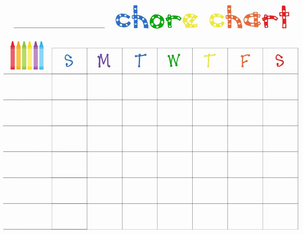 Weekly Chore Chart Template Luxury Free Printable Chore Charts for toddlers Frugal Fanatic