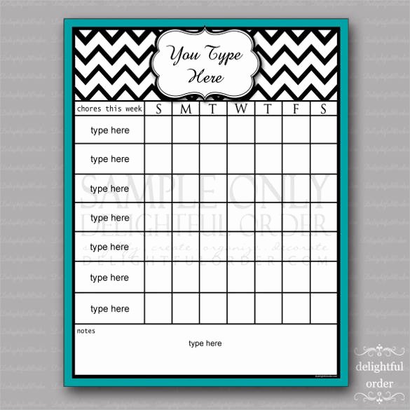 Weekly Chore Chart Templates Fresh How to Make Good Schedule Using 5 Chore List Template Types