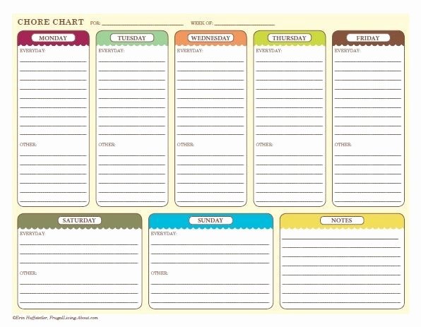 Weekly Chore Chart Templates Luxury Free Printable Weekly Chore Charts Cleaning Ideas