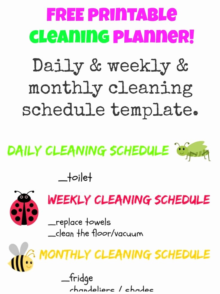 Weekly Cleaning Schedule Template Fresh 25 Best Ideas About Cleaning Schedule Templates On