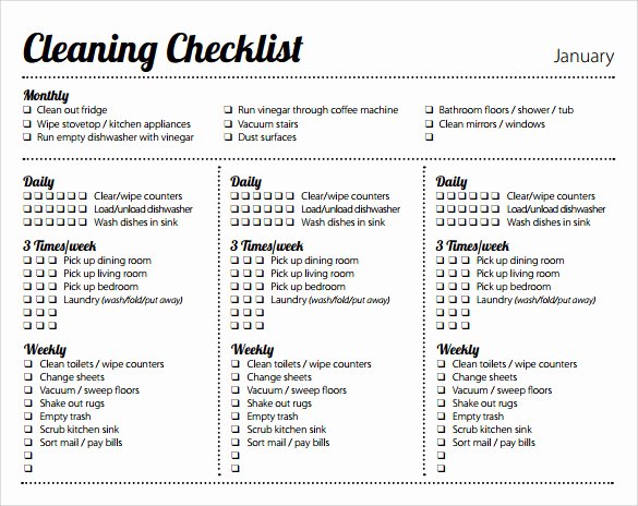Weekly Cleaning Schedule Template Inspirational Weekly Cleaning Schedule Pdf – Planner Template Free
