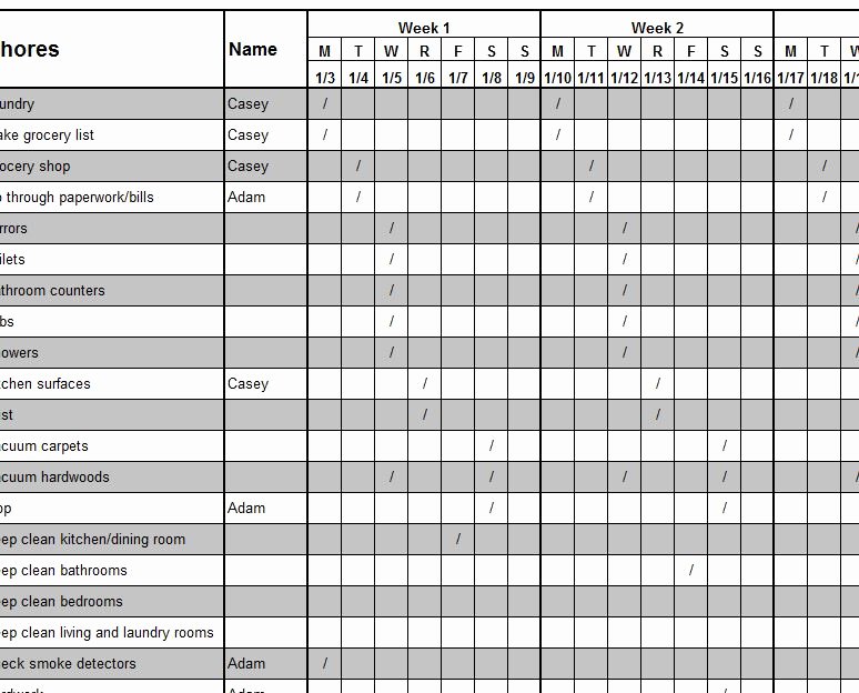 Weekly Cleaning Schedule Template Unique Weekly Cleaning Schedule My Excel Templates