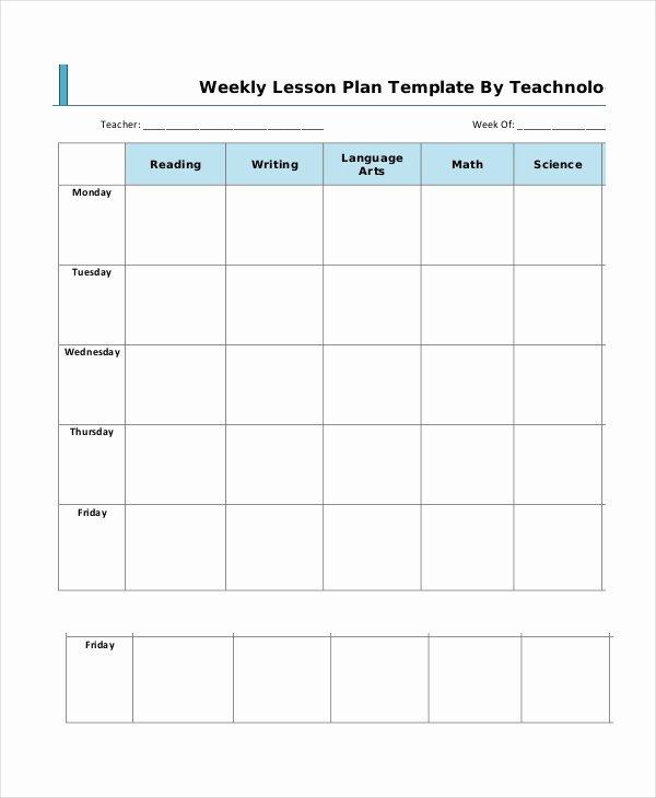 Weekly Lesson Plan Template Elementary Awesome Lesson Plan Template 14 Free Word Pdf Documents